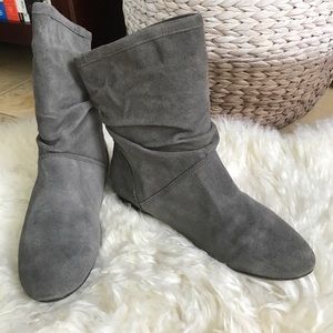 Nine West Dark Grey Suede Booties